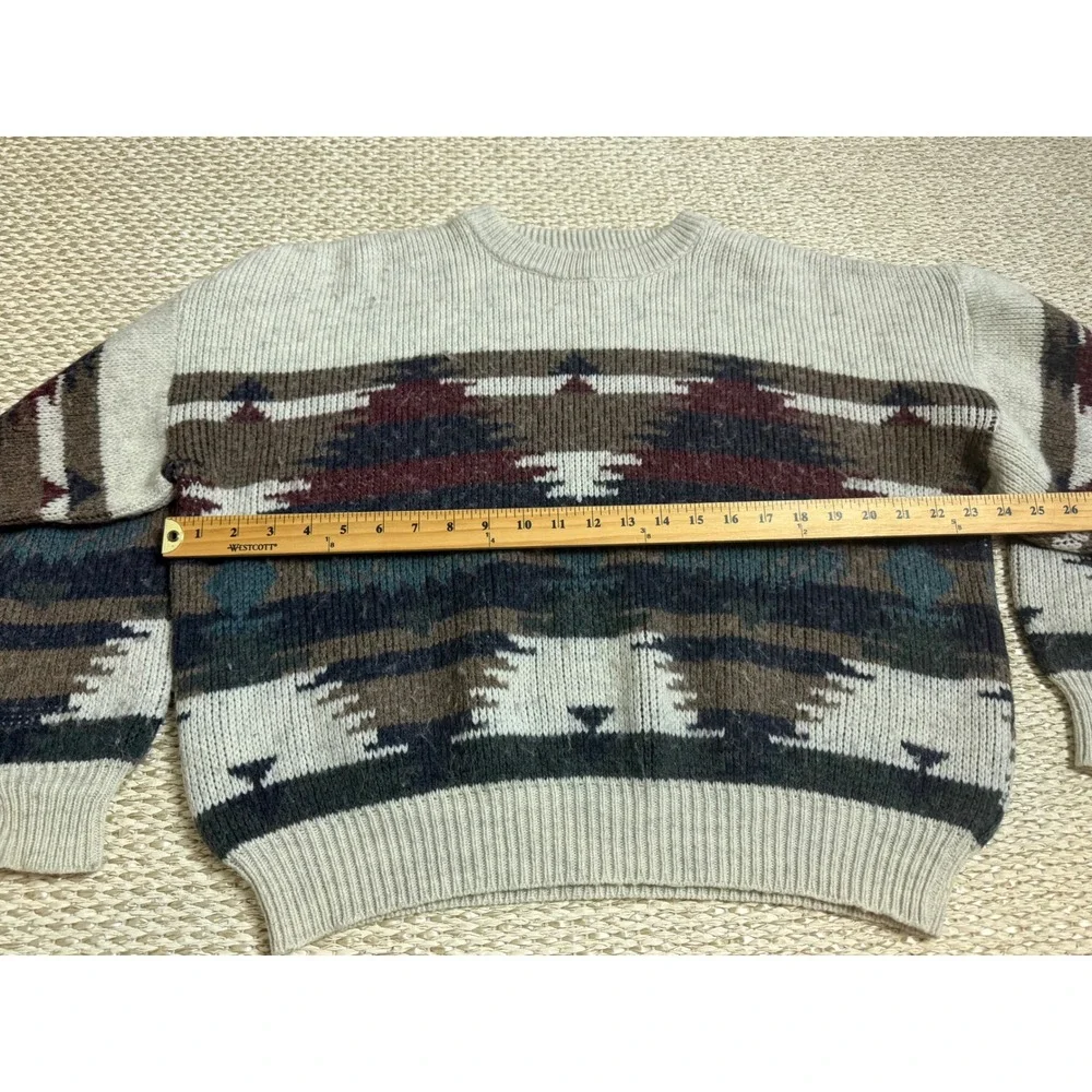 Stilnuovo Italy Mens Wool Blend Southwestern Tribal Knit Sweater Aztec euro LG